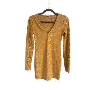 Zara Trafaluc Bodycon Mini Dress Animal Print Long Sleeve V Neck‎ Size Small